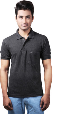 

Spur Solid Men's Polo Neck Silver T-Shirt, Anthra
