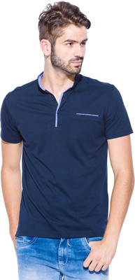 

Mufti Solid Men's Polo Neck Dark Blue T-Shirt, Navy