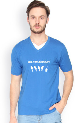 

Campus Sutra Solid Men V-neck Blue T-Shirt, Royal blue