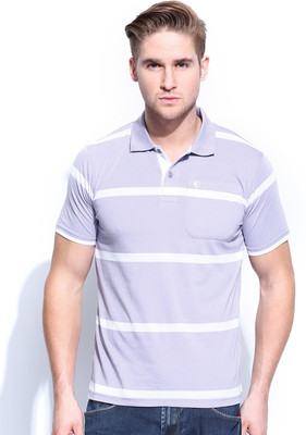 

Vivaldi Striped Men's Polo Neck Purple T-Shirt, Lavender