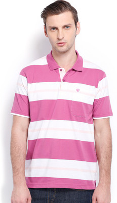 

Vivaldi Striped Men's Polo Neck Purple T-Shirt, Dahliamauve