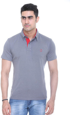

Colors & Blends Solid Men's Polo Neck Grey T-Shirt, Medium grey