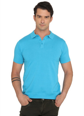 

Donear NXG Solid Men's Polo Neck Blue T-Shirt