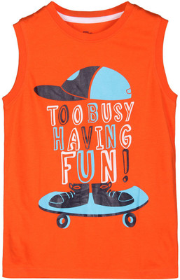 

Chalk by Pantaloons Boys Graphic Print T Shirt(Orange, Pack of 1