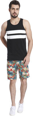 Jack & Jones Printed Men' Round Neck Black T-Shirt