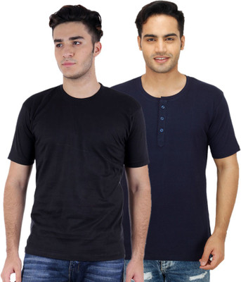 

Sanvi Traders Solid Men Round Neck Multicolor T-Shirt(Pack of 2, Multicolour