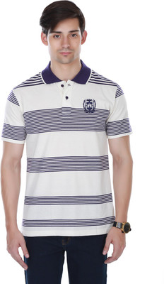 

Cotton County Premium Striped Men's Flap Collar Neck Purple T-Shirt