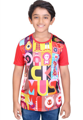 

Tantra Boys Graphic Print Polyester T Shirt(Red, Pack of 1)