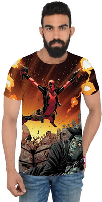 

Deadpool Printed Men's Round Neck Multicolor T-Shirt, White