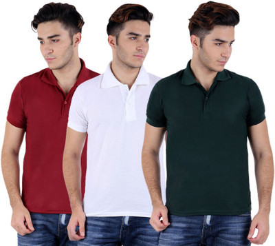 

Sanvi Traders Solid Men Polo Neck Multicolor T-Shirt(Pack of 3