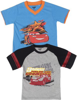 Disney Cars Boys Printed T Shirt, Turquse/g.melange