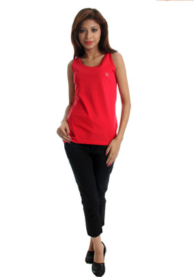 

Wrangler Solid Women's Round Neck Red T-Shirt, Ribbon red