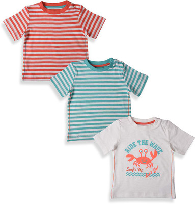 

Mothercare Boys Striped T Shirt(Multicolor, Pack of 1, Multi