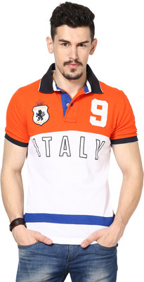 55% OFF on MONTEIL & MUNERO Printed Men's Polo Neck Orange, White, Blue T-Shirt 55% OFF on MONTEIL & MUNERO Printed Men's Polo Neck Orange, White, Blue T-Shirt