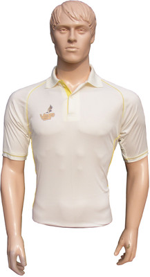 VSP Embellished Men's Polo Neck White T-Shirt