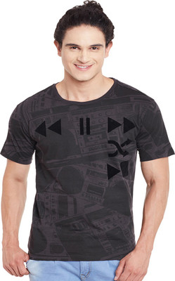 PUNK Printed Men Round Neck Grey T-Shirt PUNK Printed Men Round Neck Grey T-Shirt