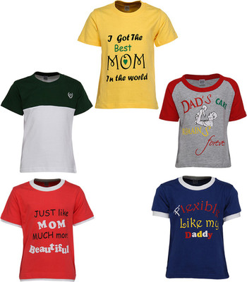 

Gkidz Boys Printed T Shirt(Multicolor, Pack of 5, Yellow