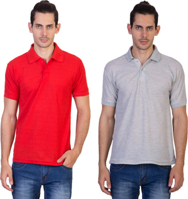 

Kaizen Solid Men's Polo Neck Multicolor T-Shirt(Pack of 2, Multicolor_11-12