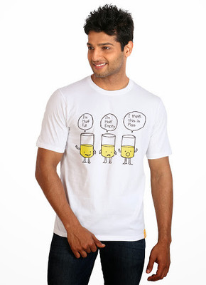 

Campus Sutra Printed Men Round Neck White T-Shirt