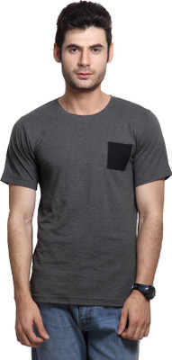

Rigo Solid Men's Round Neck Grey T-Shirt, Charcoal