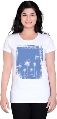 

Tantra Graphic Print Women's Round Neck White T-Shirt