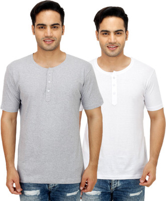 

Sanvi Traders Solid Men Henley Multicolor T-Shirt(Pack of 2