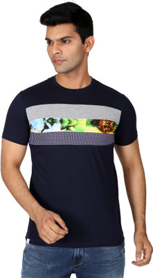 

Easies Printed Men's Round Neck Blue T-Shirt, Blue berry