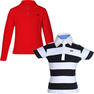 Gkidz Boys Solid Cotton T Shirt(Multicolor, Pack of 2) Flipkart