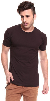 

Izinc Solid Men' Round Neck Brown T-Shirt