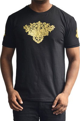 

Fugazee Lifestyle Printed Men's Round Neck Black, Gold T-Shirt