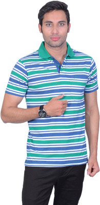 

Proline Striped Men's Polo Neck Green T-Shirt