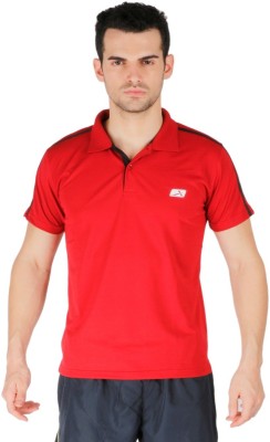 VECTOR X Solid Men Polo Neck Red T-Shirt