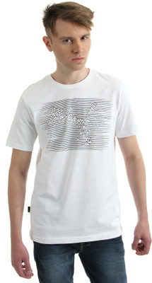 

Puma Printed Men' Round Neck White T-Shirt