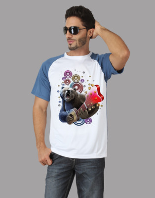

Trionic Printed Men's Round Neck White, Blue T-Shirt, Storm blue