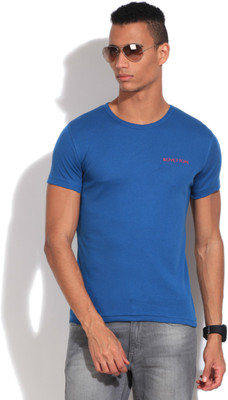 

United Colors of Benetton Solid Men's Round Neck Blue T-Shirt, 21a