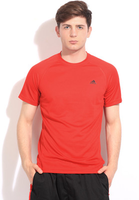 

ADIDAS Solid Men's Round Neck Red T-Shirt, Lgtsca