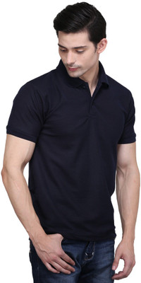 Ilbies Solid Men's Polo Neck Black T-Shirt