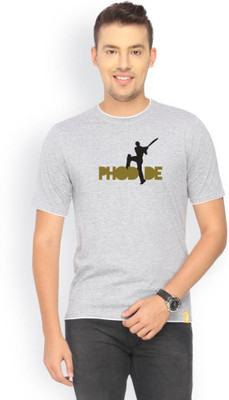 

Campus Sutra Solid Men Round Neck Grey T-Shirt