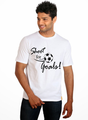 

Campus Sutra Printed Men Round Neck White T-Shirt