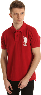 

U.S. Polo Assn Solid Men's Polo Neck Red T-Shirt