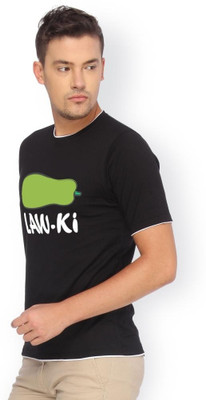 

Campus Sutra Printed Men Round Neck Black T-Shirt