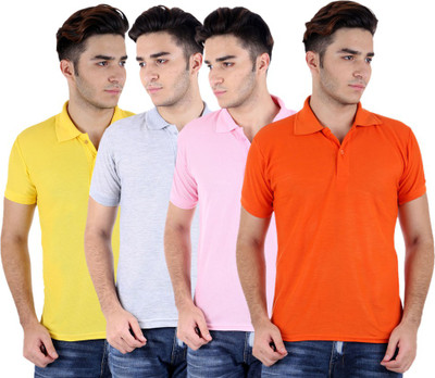 

Sanvi Traders Solid Men Polo Neck Multicolor T-Shirt(Pack of 4