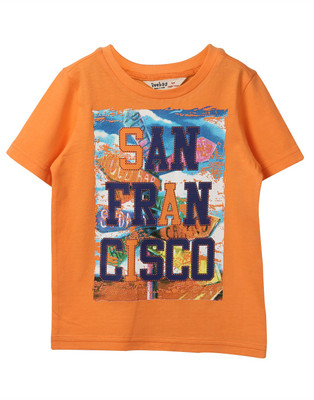 

Beebay Girls Printed T Shirt(Orange)