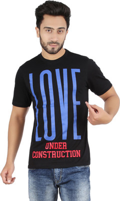 

Checkers Bay Printed Men's Round Neck Black T-Shirt