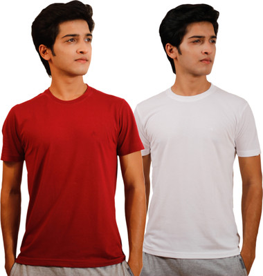 

Tryd Solid Men' Round Neck Red, White T-Shirt(Pack of 2, Multicolor