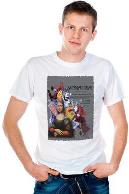 

6th Cross Graphic Print Men's Round Neck White T-Shirt