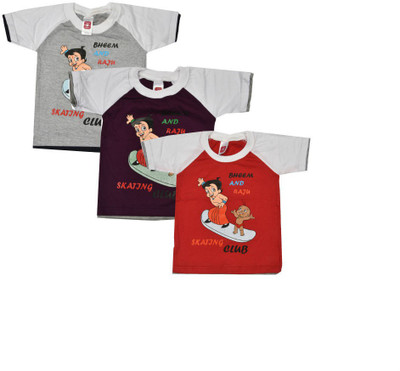 

Indirang Boys Printed T Shirt(Multicolor, Pack of 3