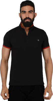 Got It Solid Men's Fashion Neck Black T-Shirt