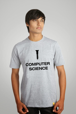 

Campus Sutra Printed Men Round Neck Grey T-Shirt