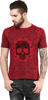 

PUNK Printed Men's Round Neck Red T-Shirt